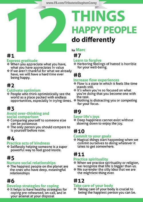 12 Things Happy People Do Differently
